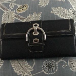 Coach long wallet with silver buckle